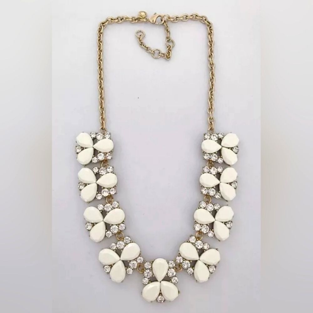 J. Crew White Floral Necklace